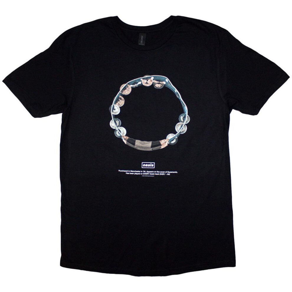 Oasis (L, ) Unisex Adult Definitely Maybe Tambourine T-Shirt Black