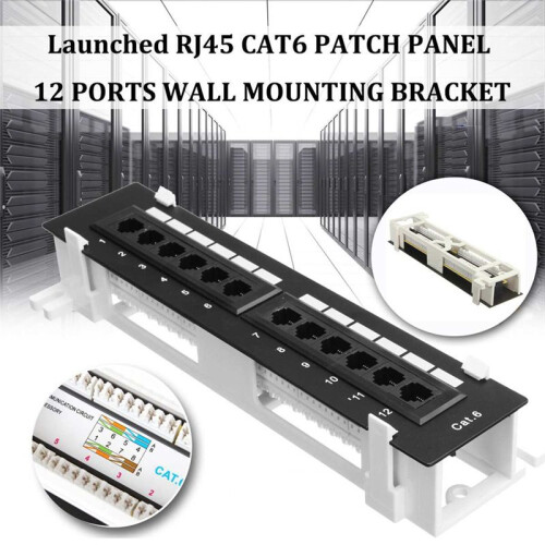 Network Tool Kit 12 Port CAT6 Patch Panel RJ45 Networking Wall Mount Rack with Surface Wall Mount Bracket 1