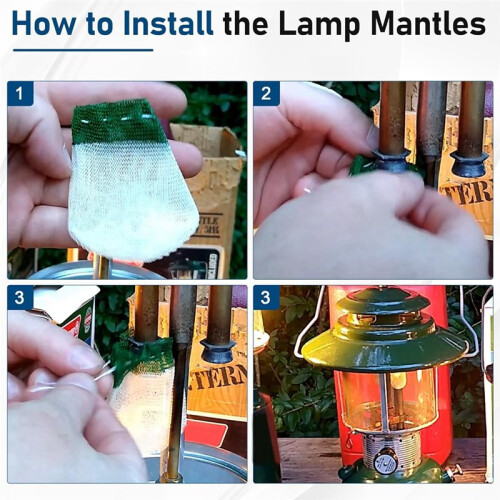40-Pack Upgrade Camping Lantern Accessories, Camping Lantern Mantles for  Standard String Tie 21 Mantles 1