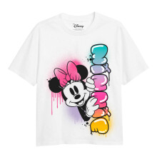 (12-13 Years, White) Disney Girls Minnie Mouse Rainbow Fade T-Shirt