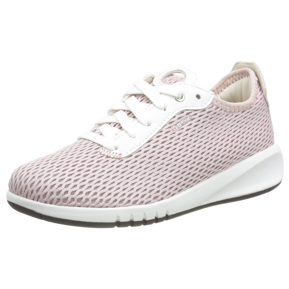 Geox (6 Uk, Antique Rose/White) Womens/Ladies Aerantis Leather Trainers White