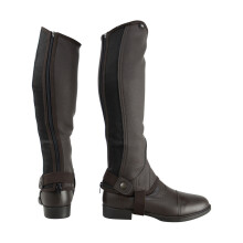 (L, Brown) HyLAND Childrens/Kids Synthetic Combi Leather Half Chaps