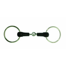 (6in, Black) Korsteel Hard Rubber Jointed Loose Ring Snaffle Bit