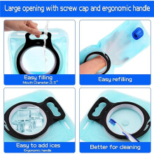 Sacca Idrica da 2 Litri per Zaino da Trekking, Serbatoio D'Acqua, Sacca Idrica per Idratazione.