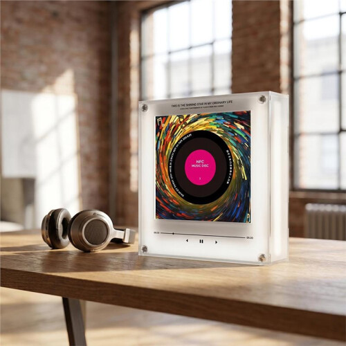 NFC Touch Song Player Sensing Song Player with Built-in Speaker , No Phone Needed, Auto- Rotating Disc Night Light 2