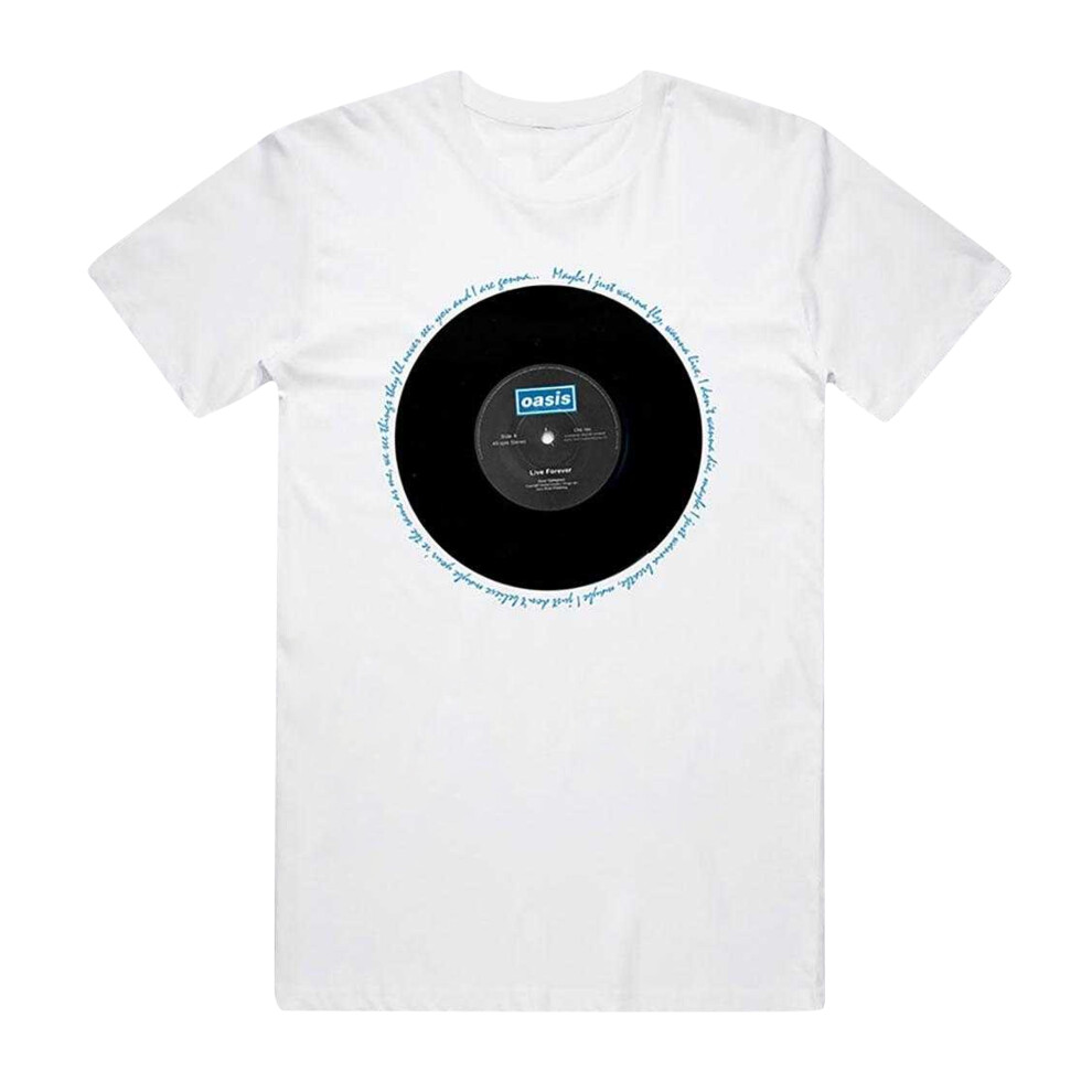 Oasis (Xl, ) Unisex Adult Live Forever Single T-Shirt White