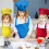 40-Piece Children's Apron and Chef Hat Set, Adjustable, with 2-Pocket Kitchen Apron Apron 1