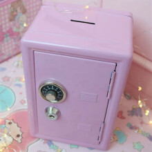 2X Kids Money Banks, Money Box Gift Safe Case Password with Key Metal Money Box Storage Bedroom Locker Home Ornament