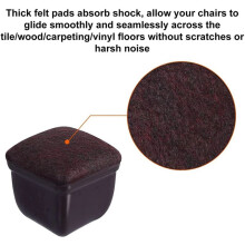 80 Piezas Protectores de Suelo para Patas de Silla de Silicona Marrón, Tapas Cuadradas para Patas de Silla con Fieltro Envuelto, Adecuado Para: 0,75