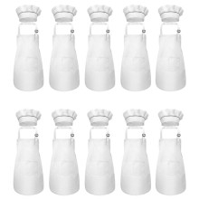 20-Piece Children's Apron and Chef Hat Set Adjustable Children's Kitchen Apron for Cooking and Painting