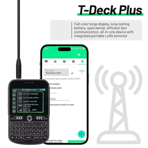 T-Deck  Lora Mesh Radio 868MHz Meshtastic Development Board GPS Long Range Communication Module+External Antenna 1
