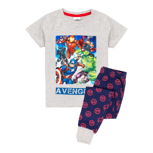(3-4 Years, Grey Marl) Marvel Avengers Boys Superhero Long Pyjama Set