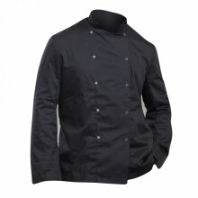 (XS, Black) Dennys Mens Economy Long Sleeve Chefs Jacket / Chefswear (Pack of 2)