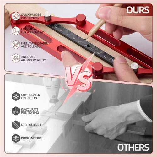 Woodworking Doweling Jig with Interchangeable Rods, Self-Centering Drill Guide for Precise Joinery 1