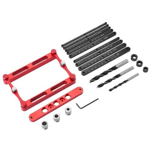 Woodworking Doweling Jig with Interchangeable Rods, Self-Centering Drill Guide for Precise Joinery 2