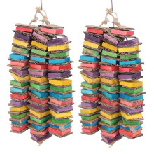 2X Toys for Large Birds Cardboard Bird Toys African Grey Toys Natural Wooden Bird Cage Chewing Toy