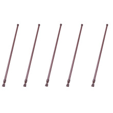 5X Extendable Telescopic Spring Loaded Net Voile Tension Curtain Rail Pole Rods,55-90cm,Wood Color