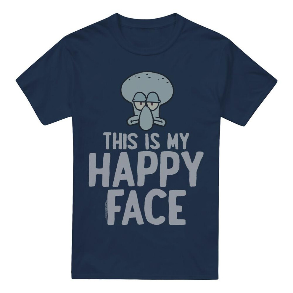 Spongebob Squarepants (5Xl, Navy) Mens Happy Face T-Shirt