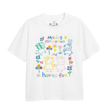 (3-4 Years, White) Peppa Pig Girls Fun Friends Outline T-Shirt