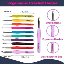 Crochet Kits for Beginners,All in One Crochet Kits Crochet Yarn,Ergonomic Crochet Hooks Set with Yarn for Adults