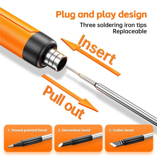 Soldering Iron Kit with LED Digital Display Type-C Interface Wireless Soldering Iron Kit Temperature Welding Tool Black 2