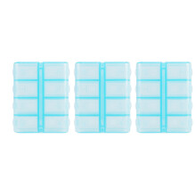 3X Plastic Rectangle 8 Compartments 7 Days Medicine Pill Box