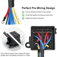 12V Pre-Wired Fuse Relay Box with 2 Relays, 6 ATC/ATO Blade Fuses for Vehicle Electrical Safety