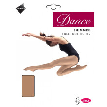 (9-11 Years, Toast) Silky Girls Dance Shimmer Full Foot Tights (1 Pair)