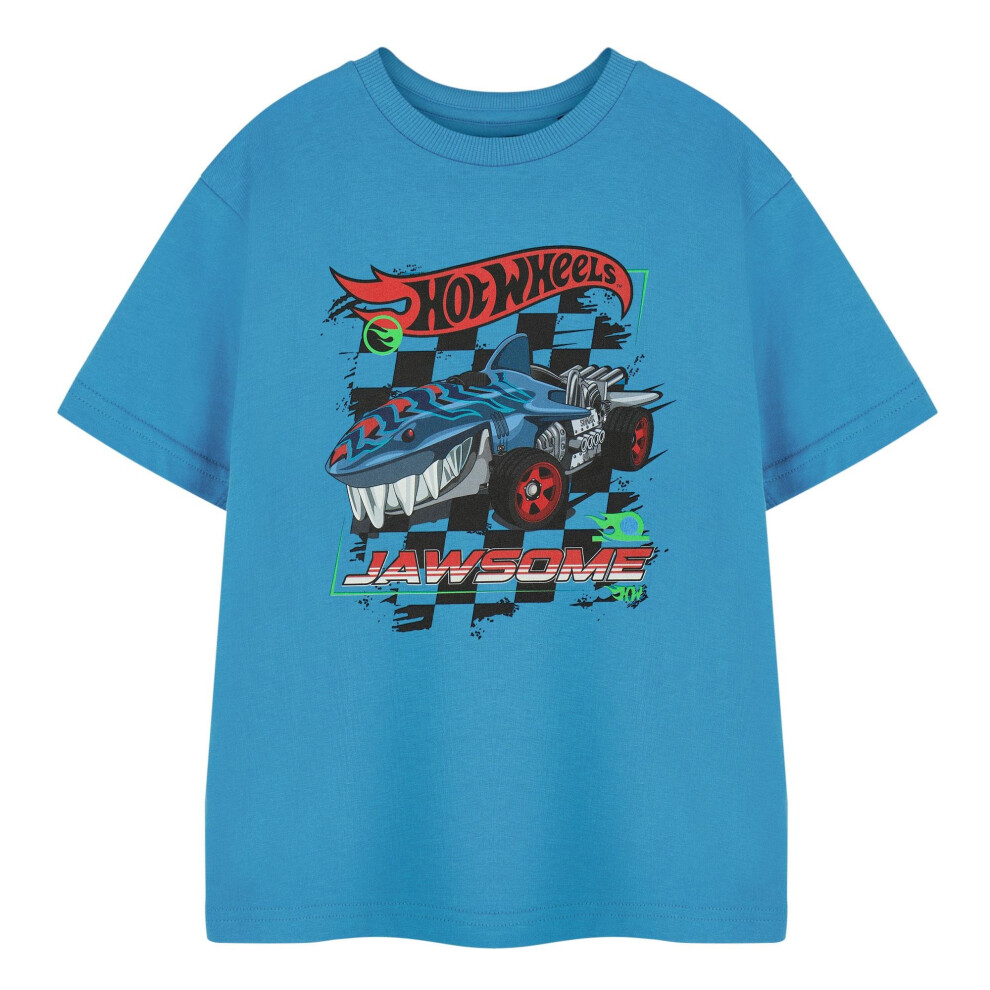 Hot Wheels (7-8 Years, ) Boys Jawsome T-Shirt Blue