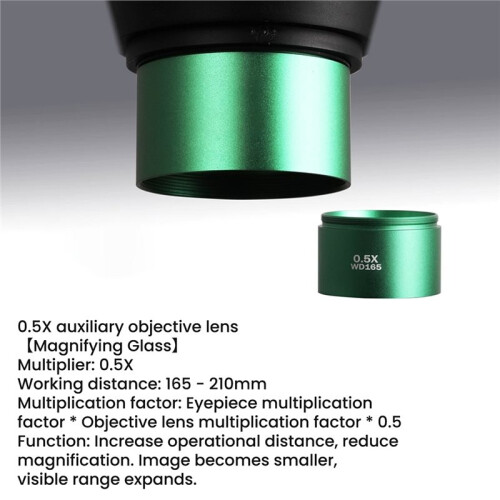 Mr.Yang 0.5X Microscope Auxiliary Objective Auxiliary Objective Lens for Microscope Board Electronic Soldering Repair 2