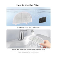 6pcs Cat Water Fountain Filter Pet Drinking Fountain Filter Replacement, Compatible with WF20/CF20 Triple-Layer