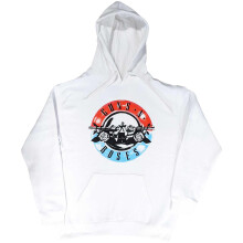 (S, White) Guns N Roses Unisex Adult Motorcross Logo Hoodie