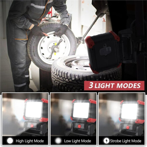 LED Rechargeable Work Light with Clamp, 2100LM Super Bright COB Magnetic Work Light with 3 Light Modes, for BBQ Workshop 1
