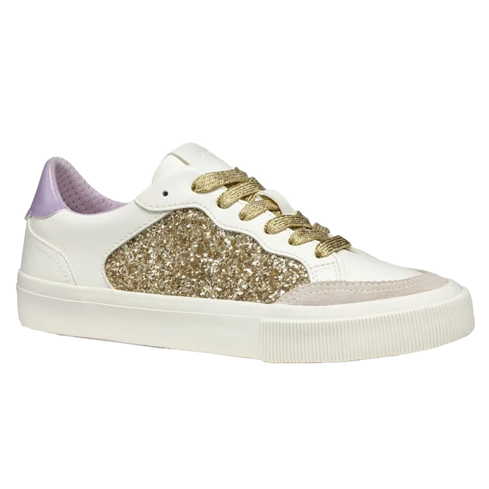 Geox (3 Uk, Optic White/Light Gold) Womens/Ladies D Emmeleny Trainers