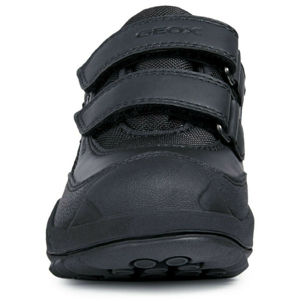 Geox (8.5 Uk Child, ) Childrens/Kids Savage Leather Trainers Black