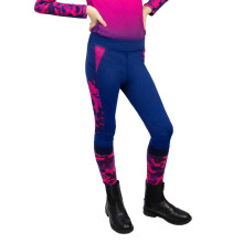 (13-14 Years, Raspberry/Navy) Hy Childrens/Kids DynaForce Horse Riding Tights