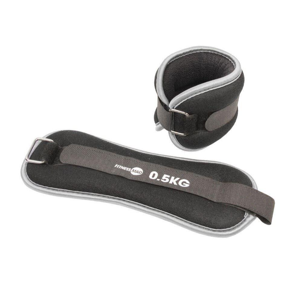 Fitness Mad (2Kg, ) Neoprene Wrist And Ankle Weight (Pack Of 2) Black