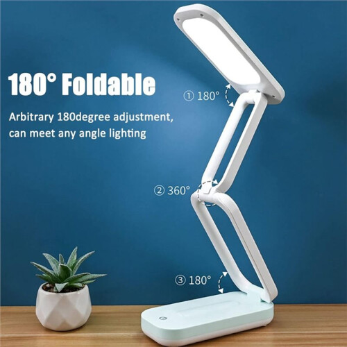 Solar Foldable Desk Lamp, Portable Dimmable LED Reading Lamp for Student Bedside Night Light Cordless Table Lamp 1