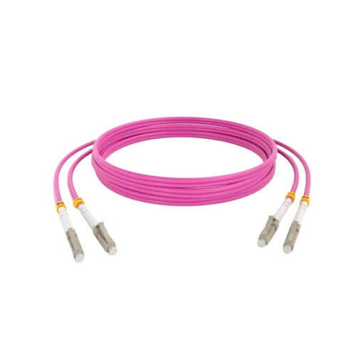 OM4 LC-zu-LC-UPC-Glasfaser-Patchkabel, Multimode-Duplex-MMF, 50/125 Μm, 40 Gbit/S, Knickfest, 2,0 mm Glasfaserkabel, 5 Meter