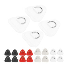4 Stuks D-Ring Patches van Roestvrij Staal, Driehoekige D-Ring Patches voor PVC Opblaasbare Boten, Vlotten, Kajaks, Surfplanken D