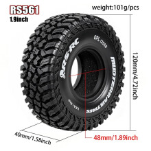 Pneus Crawler de 1,9" Antiderrapantes para Lama, Pneus de Borracha Reforçados para Crawler 1/10 TRX4 TRX6 SCX10 Gen8 RS561