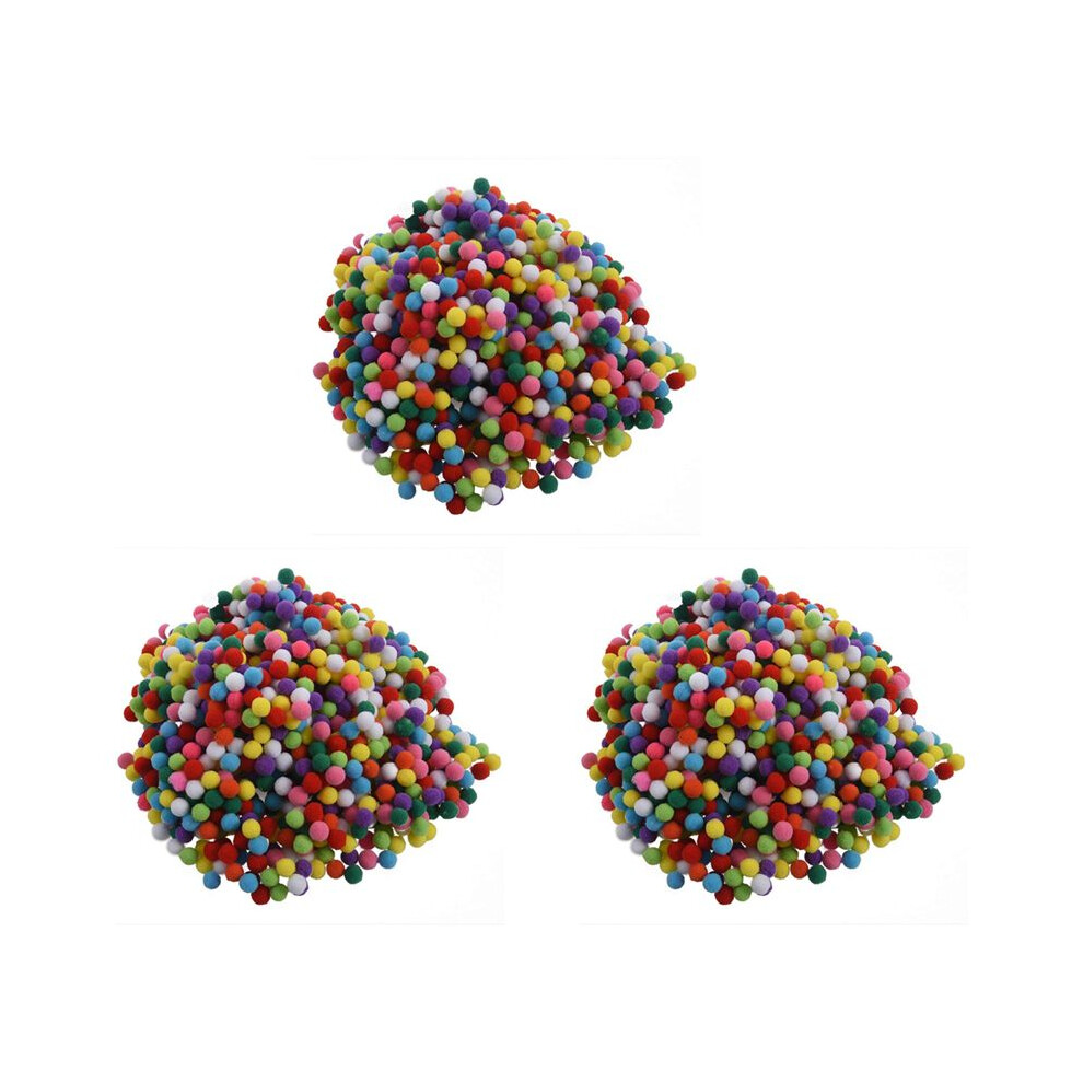 3000 Pcs 10Mm Mixed Color Soft Fluffy Pom Poms Pompoms For Kids Crafts 6032212940236