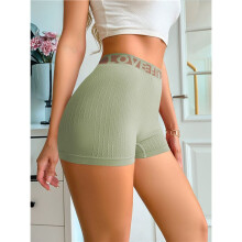 Pantaloncini Sportivi da Donna A Vita Alta Senza Cuciture, con Texture A Coste, Ideali per Yoga, Allenamento e Ciclismo Verde M