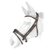 (Full, Havana) Whitaker Chicago Leather Jewelled Horse Bridle With Reins