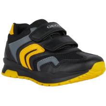 (1.5 UK, Black/Yellow) Geox Childrens/Kids Pavel Leather Trainers