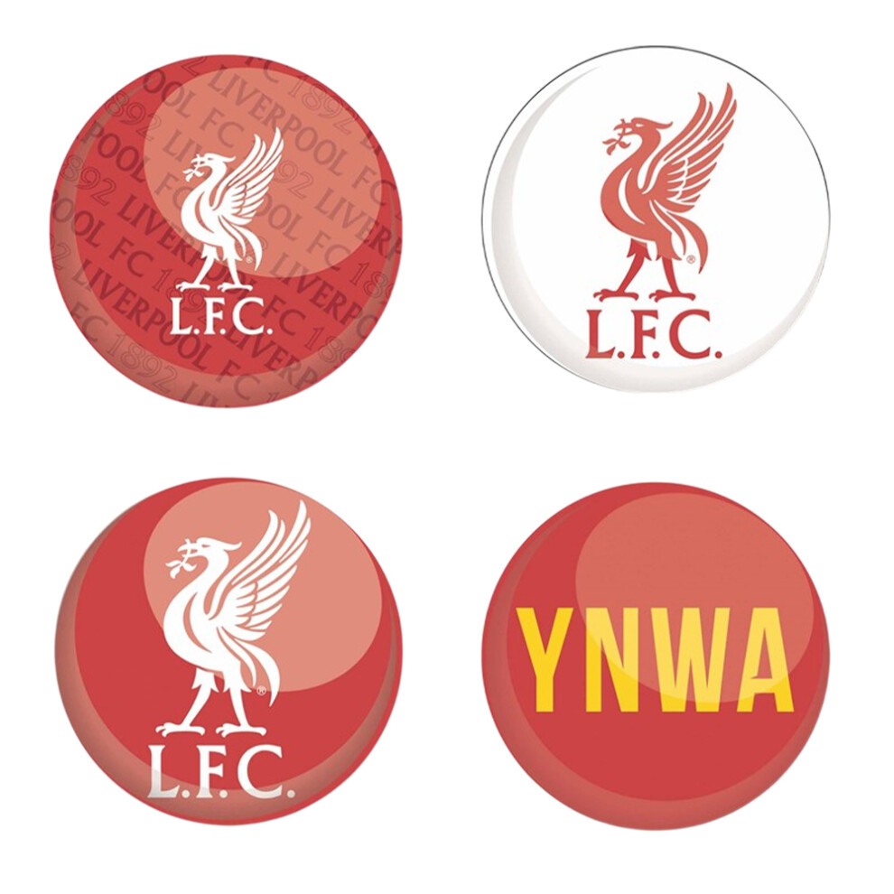 Liverpool Fc Ynwa Badge Set (Pack Of 4) - Red/White - Image 2