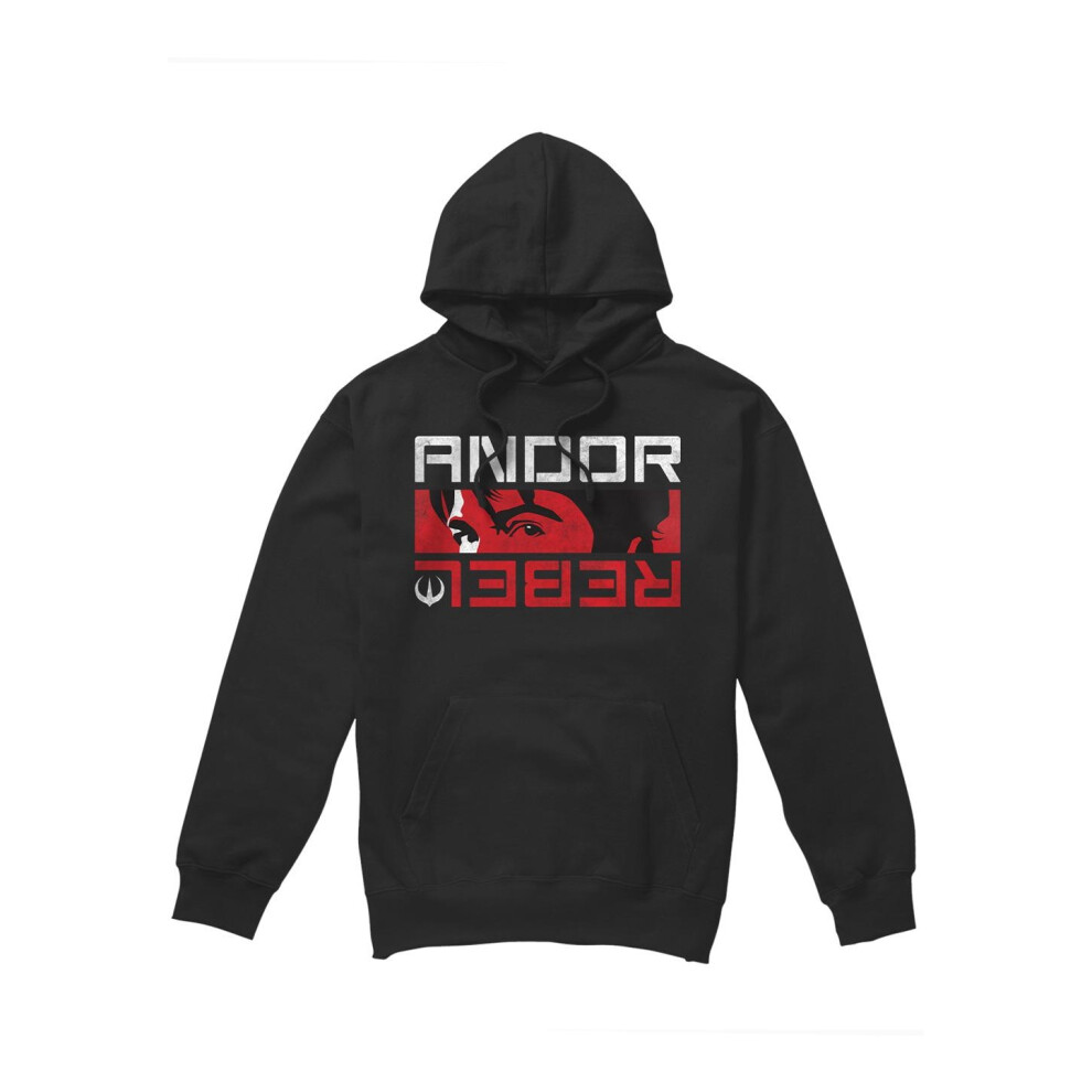 Star Wars (S, ) Mens Andor Rebel Spy Hoodie Black