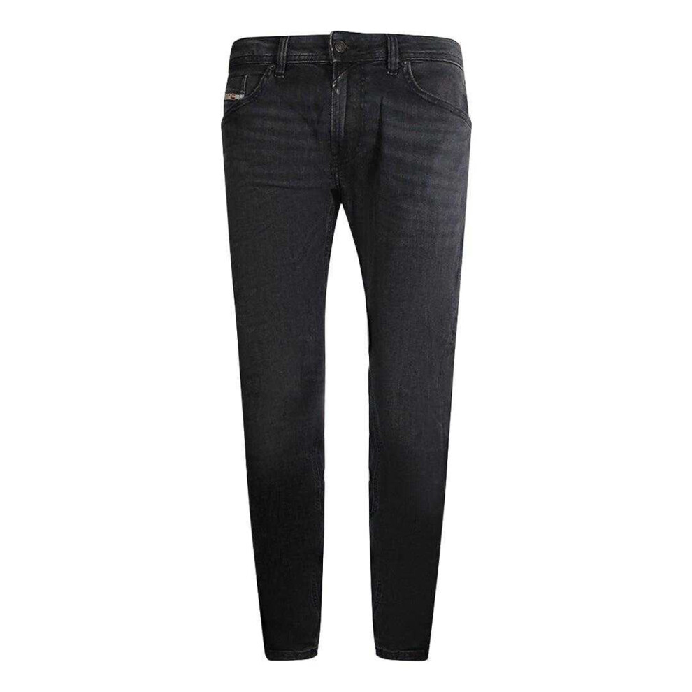 Diesel (30R, ) Mens Tommer-R Denim Faded Jeans Black