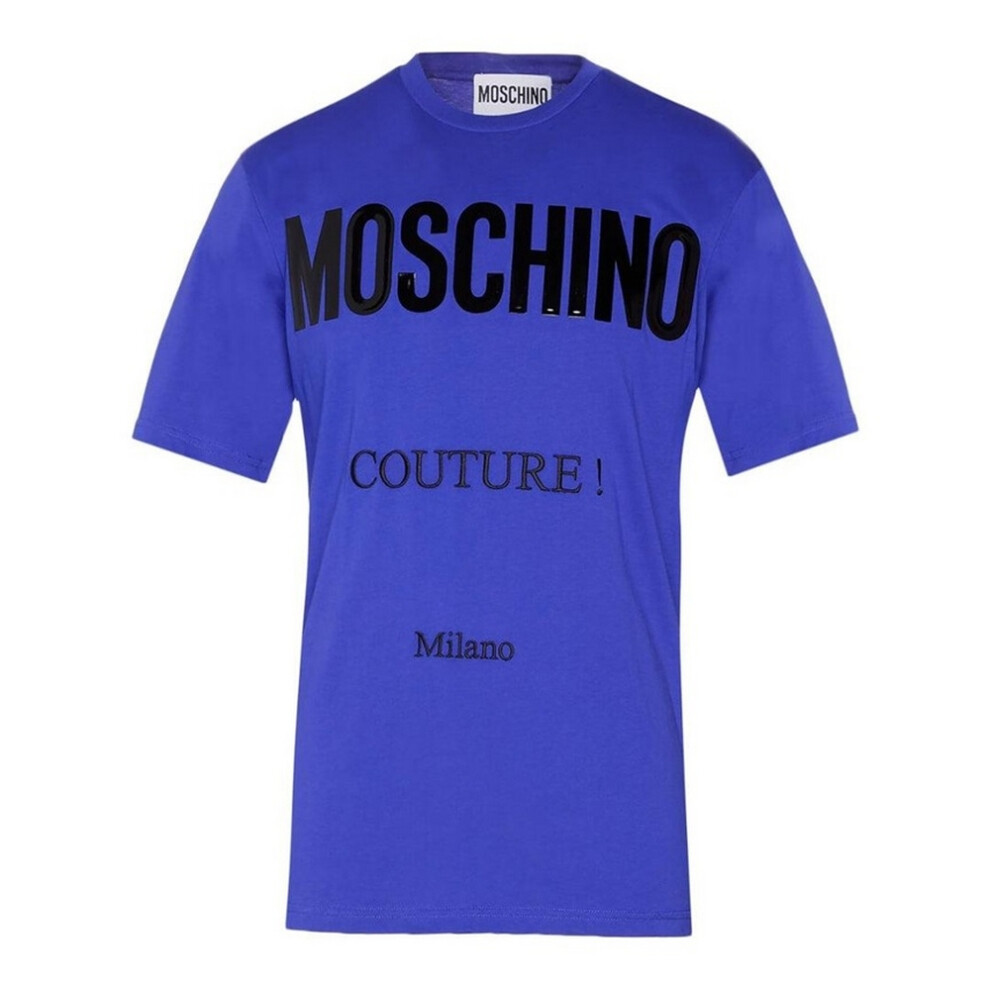 Moschino (M, ) Mens Couture Gloss Logo T-Shirt Blue