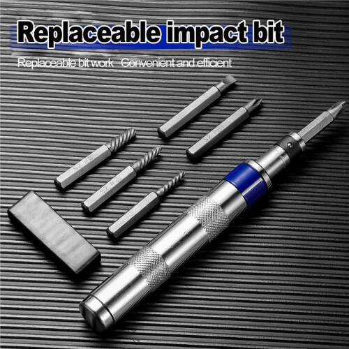 6 in 1 Impact Screwdriver Set Impact Drive Rusted Stuck Broken Fasteners Remover Screwdriver Set Interchangeable Bits 2